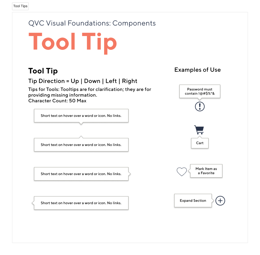 Design System Explanation on How to use Tool Tip Element